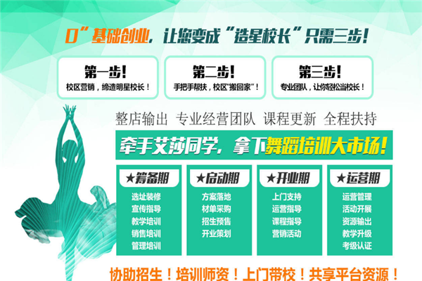 艾莎同學舞蹈培訓加盟合作
